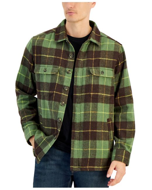 Club Room Rob Plaid Button-Front Shirt-Jacket Created for