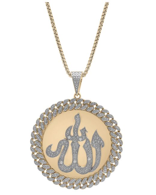 Macy's Diamond Allah 22 Pendant Necklace 1/4 ct. t.w. in 14k Gold-Plated Sterling