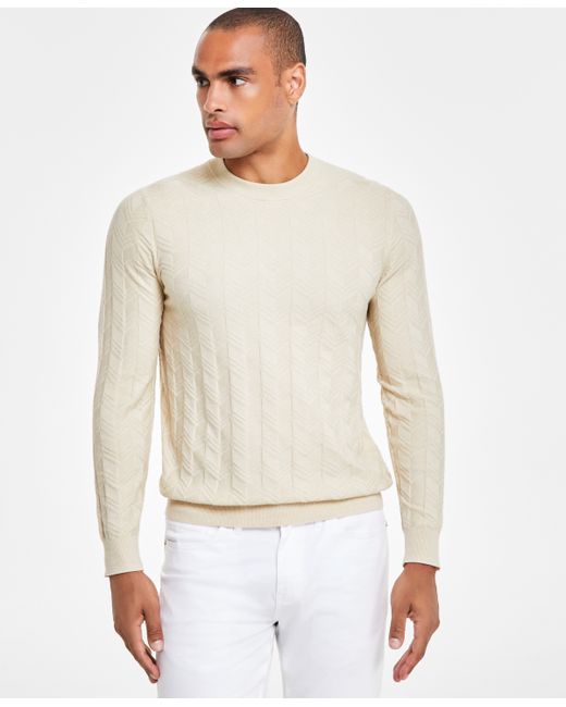 Alfani Textured Chevron Long-Sleeve Crewneck Sweater Created for
