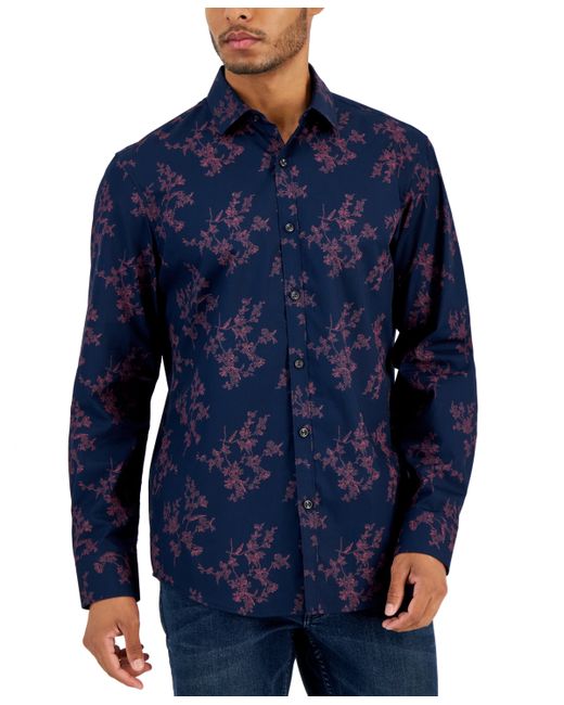 Alfani Dotted Floral-Print Shirt Created for