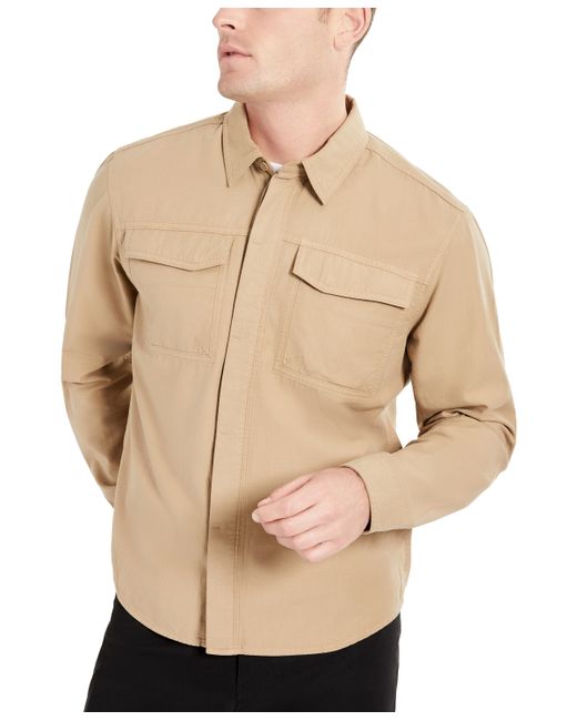 Kenneth Cole Double Patch Pocket Long-Sleeve Sport Shirt