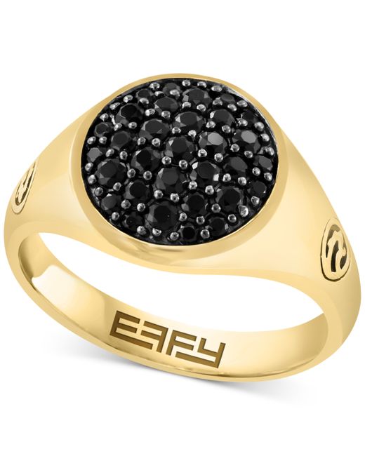 Effy Collection Effy Black Spinel Cluster Ring 7/8 ct. t.w. in 14k Gold-Plated Sterling