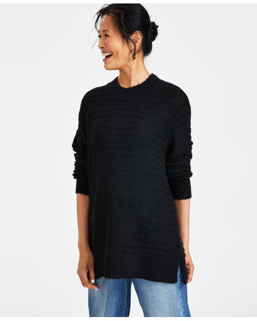 Style & Co Textured Crewneck Tunic Sweater Created for