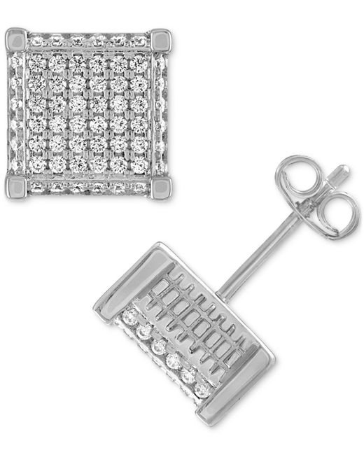 Esquire Men's Jewelry Cubic Zirconia Square Cluster Stud Earrings Created for