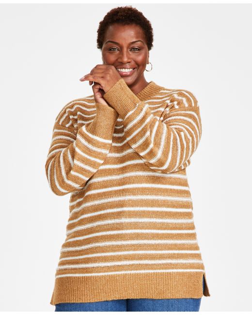 Style & Co Plus Striped Tunic Sweater Created for