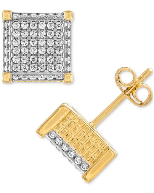 Esquire Men's Jewelry Cubic Zirconia Square Cluster Stud Earrings Created for