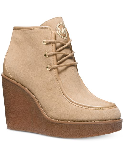 Michael Kors Michael Rye Lace-Up Wedge Booties Shoes