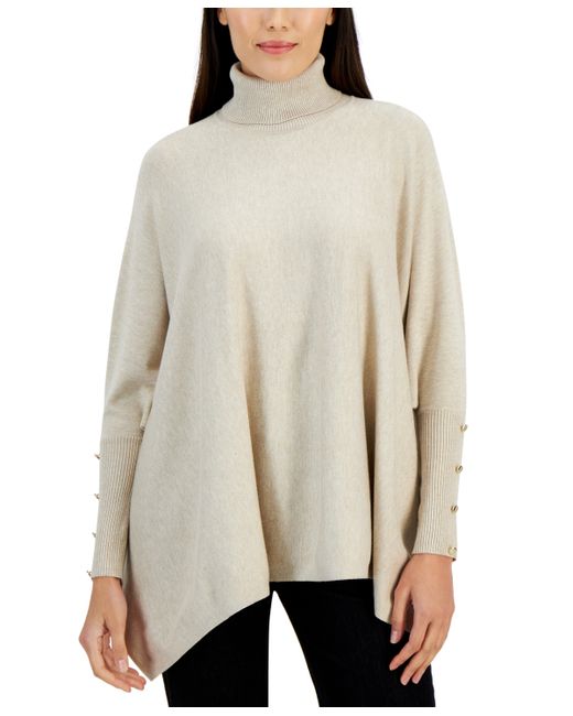 Jm Collection Solid Poncho Turtleneck Sweater Created for