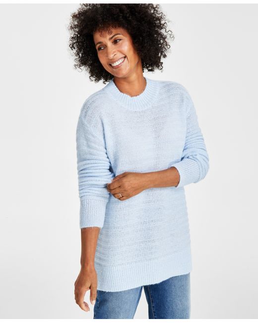 Style & Co Textured Crewneck Tunic Sweater Created for