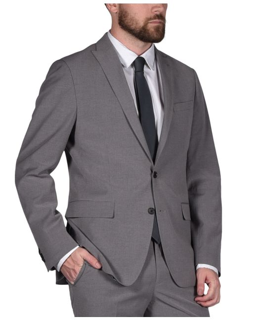 Perry Ellis Portfolio Micro-Grid Slim-Fit Stretch Suit Jacket