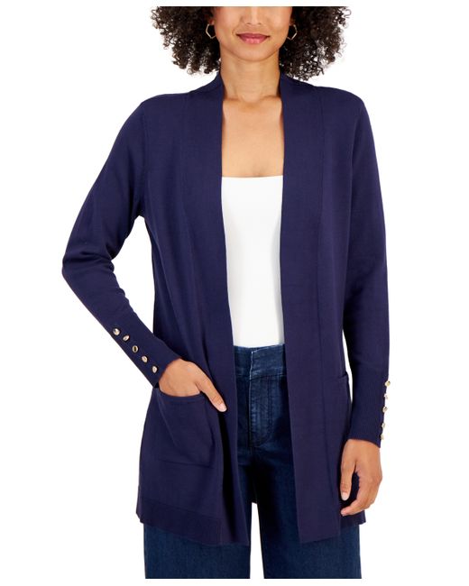 Jm Collection Button-Sleeve Flyaway Cardigan Created for
