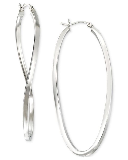 Macy's Figure 8 Hoop Earrings in 14k Gold Vermeil 2-1/2 Also Sterling