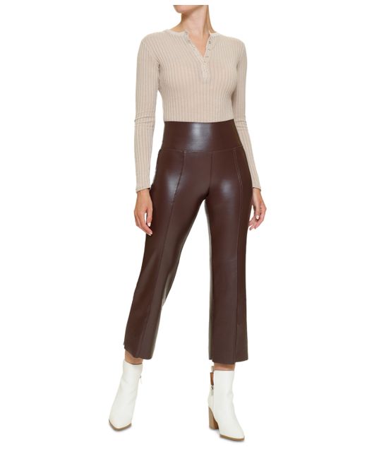 Hue Cropped Flared Faux-Leather Leggings