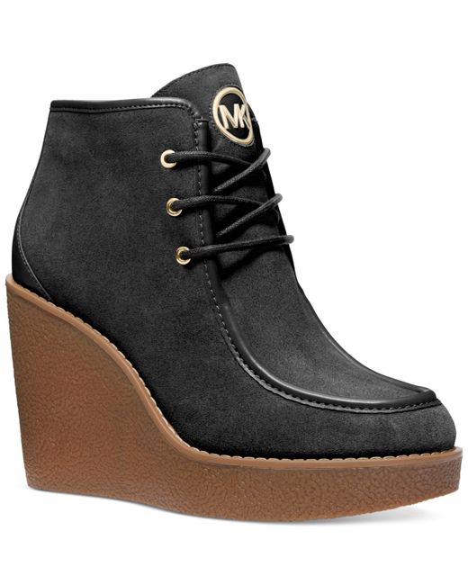 Michael Kors Michael Rye Lace-Up Wedge Booties Shoes