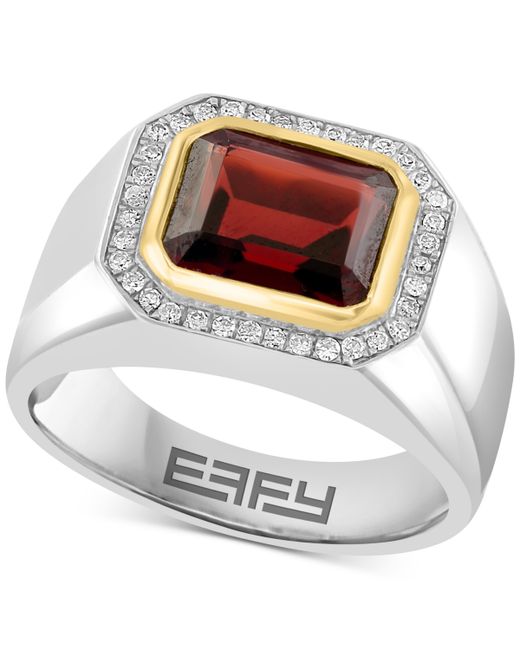 Effy Collection Effy Garnet 4-1 ct. t.w. Diamond 1/6 Ring in 14k Gold-Plate