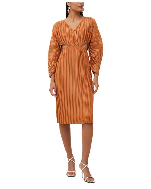 French Connection Regi Pleated Cutout Midi Dress