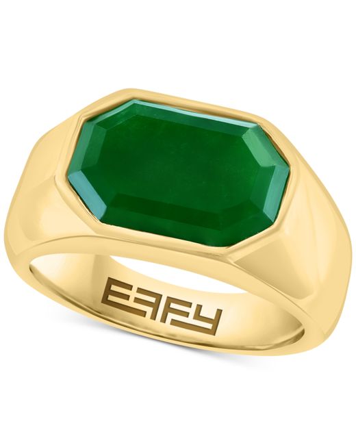 Effy Collection Effy Jade Octagon Ring in 14k Gold-Plated Sterling