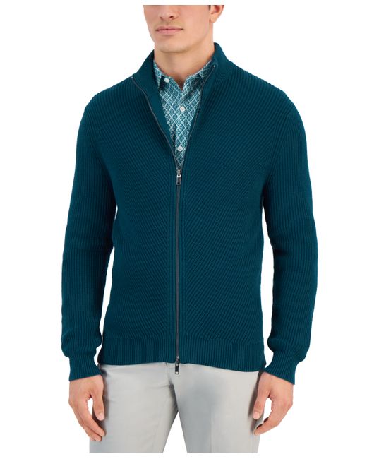 Alfani Heavy Rib Zip-Front Sweater Jacket Created for