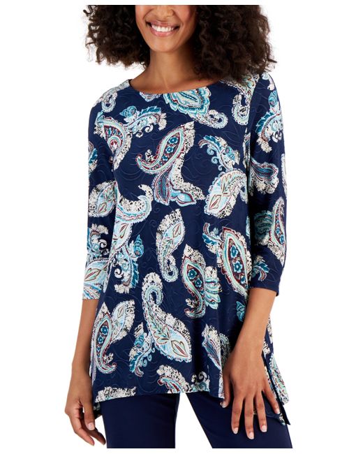 Jm Collection Paisley-Print Jacquard Swing Top Created for