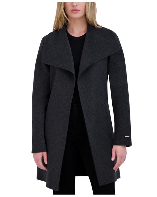 T Tahari Doubled-Faced Belted Wrap Coat