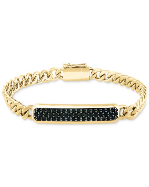 Effy Collection Effy Black Spinel Panzer Chain Bracelet 1-1/2 ct. t.w. in 14k Gold-Plated Sterling