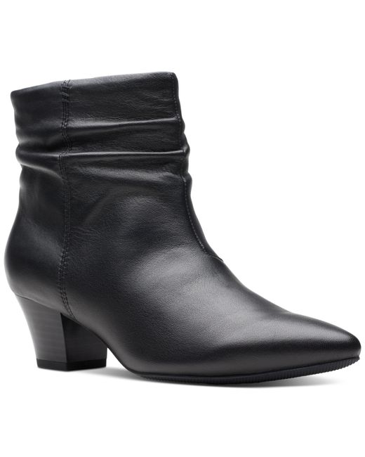 Clarks Teresa Skip Scrunched Dress Ankle Booties Shoes