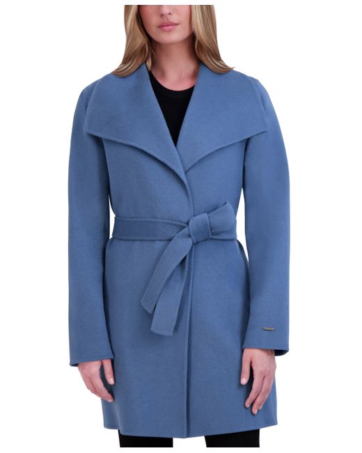 T Tahari Doubled-Faced Belted Wrap Coat