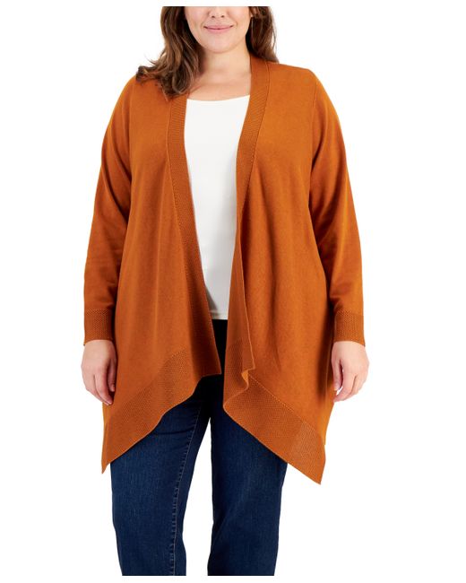 Jm Collection Plus Open-Front Cardigan Created for