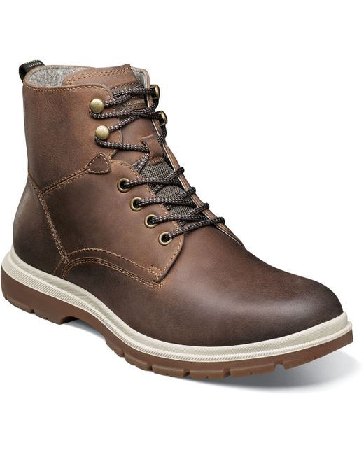 Florsheim Lookout Plain Toe Water Resistant Leather Lace Up Boots Shoes