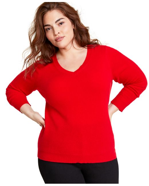 Charter Club Plus V-Neck 100 Cashmere Sweater Created for