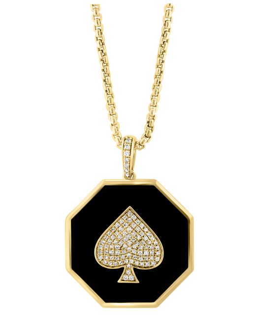 Effy Collection Effy Diamond 1/3 ct. t.w. Enamel Spade 22 Pendant Necklace in 14k Gold
