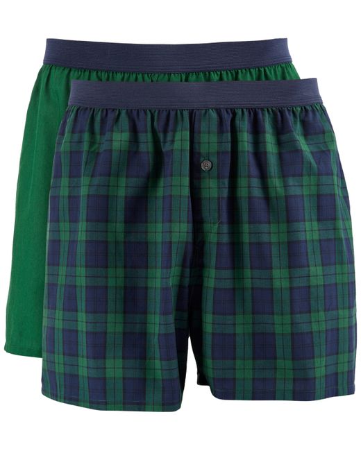 Club Room 2-pk. Plaid Solid Boxer Shorts Created for