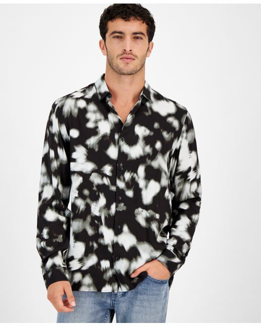 I.N.C. International Concepts Ethereal Long Sleeve Button-Front Camp Shirt Created for