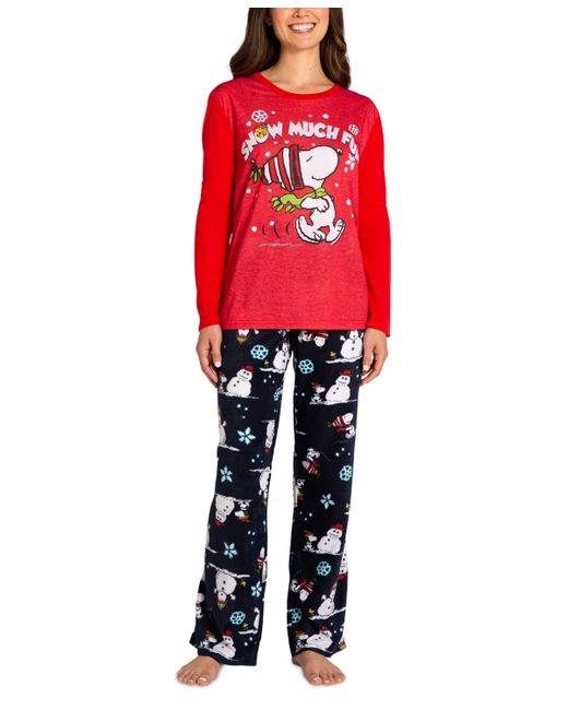 Briefly Stated Peanuts Long-Sleeve Top and Pajama Pants Set