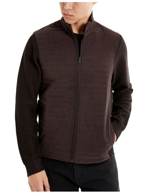 Kenneth Cole Quilted Zip-Front Sweater Jacket