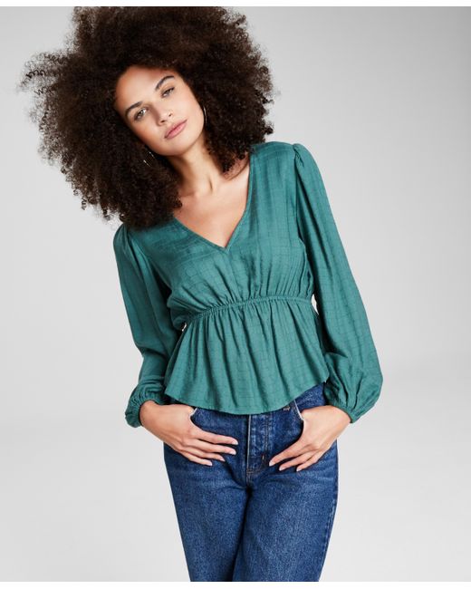 And Now This V-Neck Puff-Sleeve Top