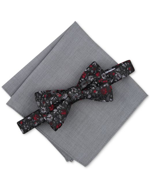 Bar III Jenera Floral Bow Tie Solid Pocket Square Set Created for