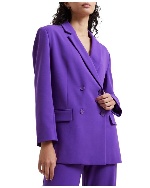 French Connection Whisper Notched Collar Double-Breasted Blazer