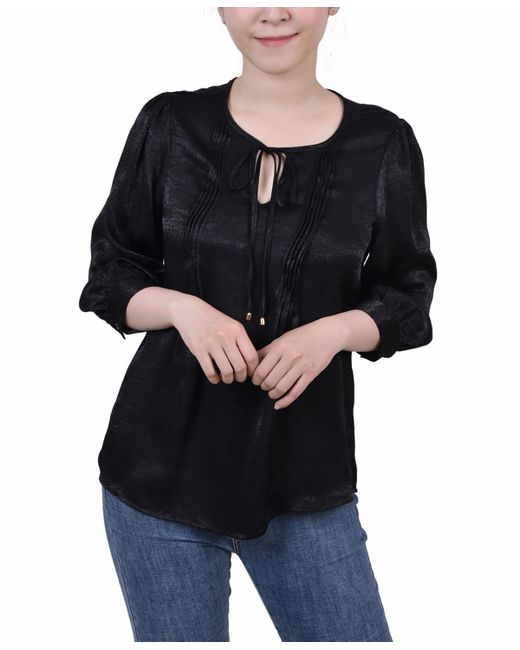 Ny Collection Elbow Sleeve Satin Blouse