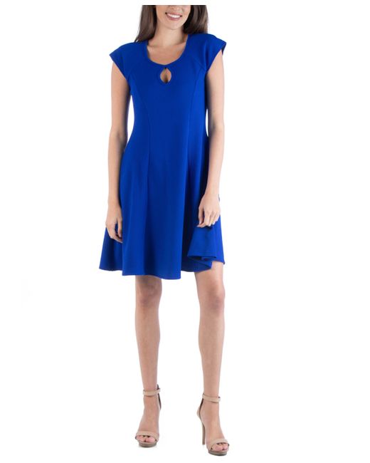 24seven Comfort Apparel Scoop Neck A-Line Dress with Keyhole Detail
