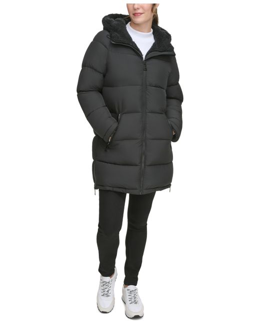 Calvin Klein Faux-Fur-Lined Hooded Puffer Coat