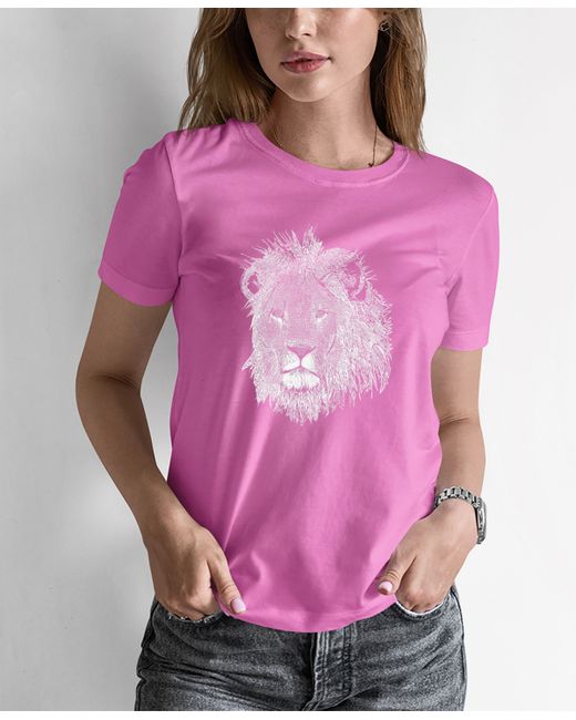 La Pop Art Word Art Lion T-shirt