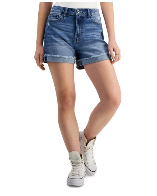 Celebrity Pink Juniors Ultra High-Rise Frayed Shorts