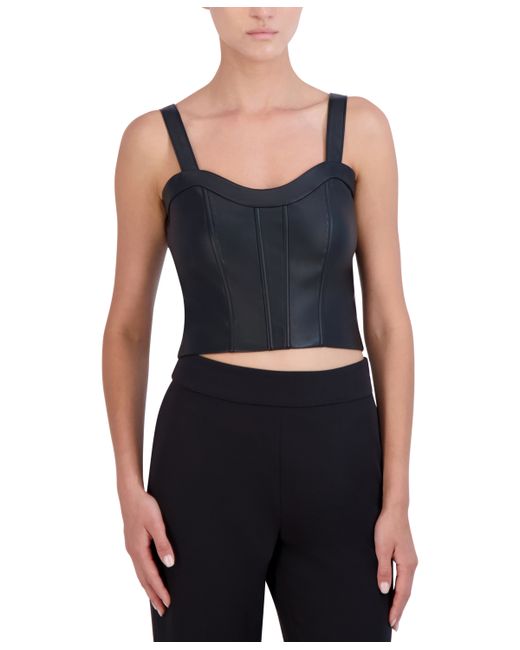 Bcbg New York Faux-Leather Corset Top