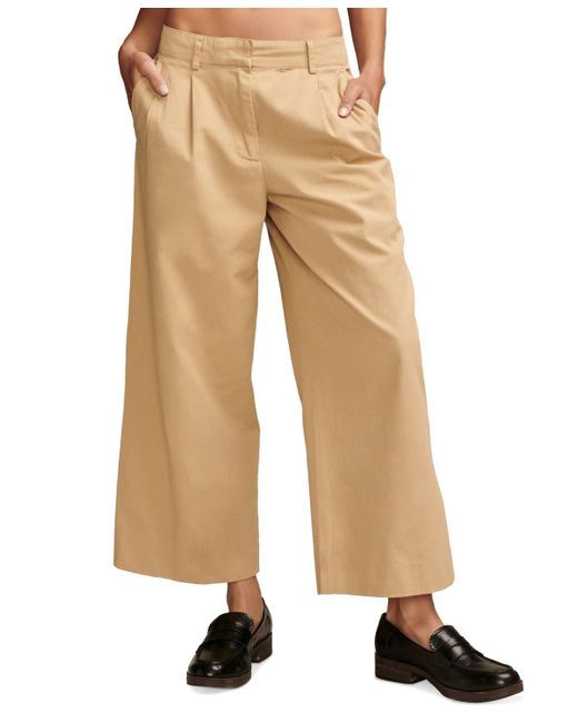 Lucky Brand Pleated Cropped Wide-Leg Pants