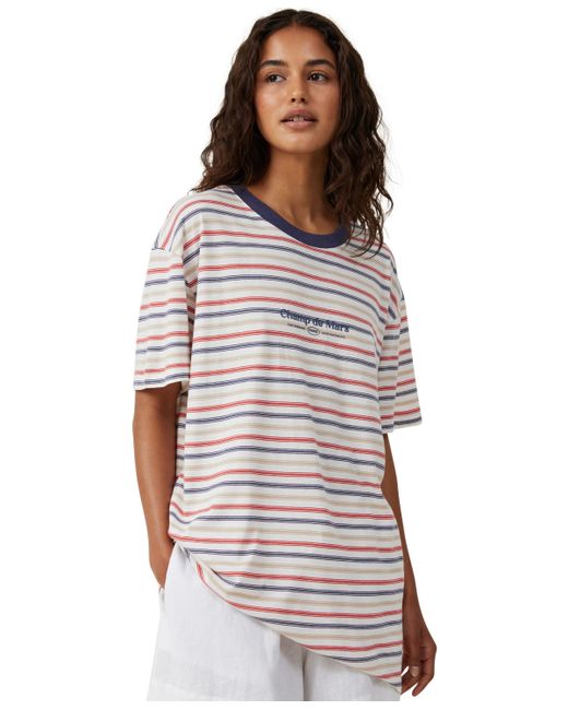 Cotton On The Oversized Graphic T-shirt Vintage-like Strip