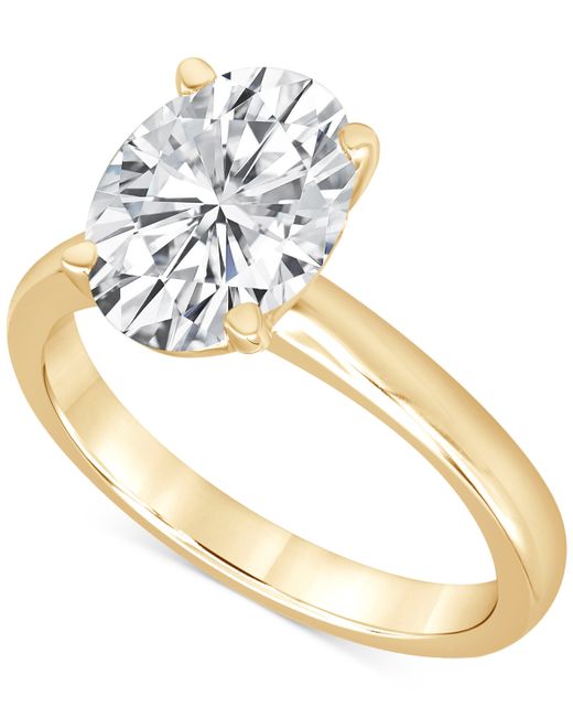 Badgley Mischka Certified Lab Grown Diamond Oval-Cut Solitaire Engagement Ring 5 ct. t.w. 14k Gold
