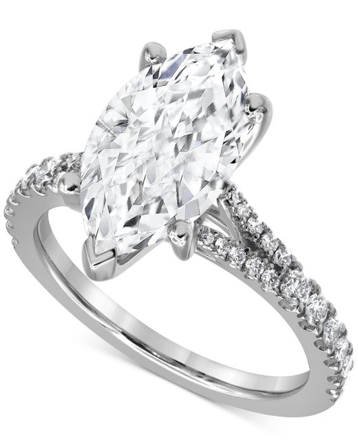 Badgley Mischka Certified Lab Grown Marquise Diamond Split Shank Engagement Ring 3-1/3 ct. t.w. 14k Gold