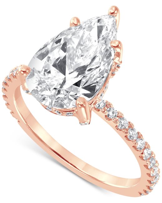 Badgley Mischka Certified Lab Grown Diamond Pear Halo Engagement Ring 3-3/8 ct. t.w. 14k Gold