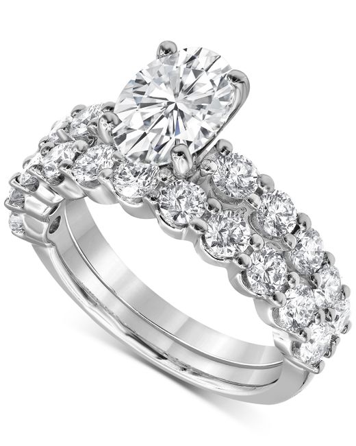 Badgley Mischka Certified Lab Grown Diamond Oval Bridal Set 3-3/8 ct. t.w. 14k Gold